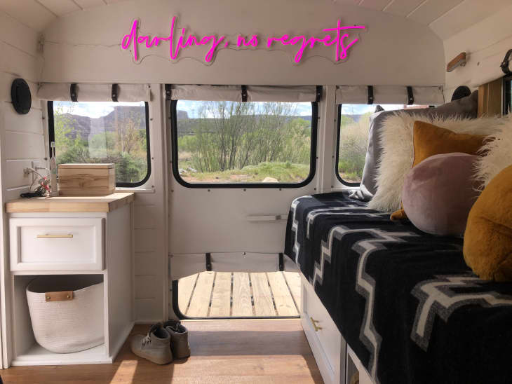 170SquareFoot Pink Converted School Bus Photos Apartment Therapy
